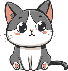 Cute cartoon vector Cat, Cute kitten