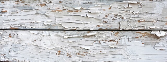 Weathered Whitewashed Wood Texture with Peeling Paint for Rustic Background