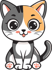 Cute cartoon vector Cat, Cute kitten
