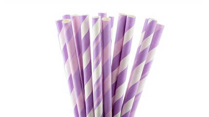 ecofriendly paper drinking straw isolated on white with clipping path product photography