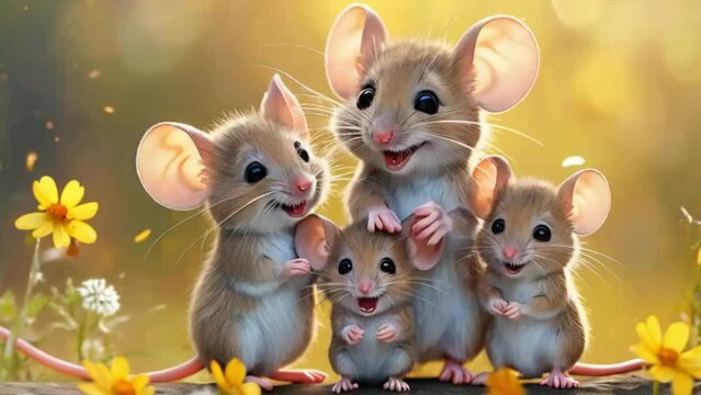 happy mouse family