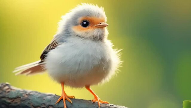 A small bird that is cold spreads its feathers to warm its body