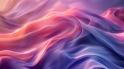 smooth and flowing abstract waves in vibrant gradient hues of pink and purple, creating a captivating and serene visual effect with a touch of sparkle