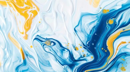 Abstract background, blue and yellow color ink swirl, Generative Ai.