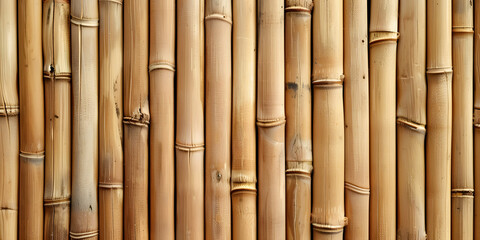 Fototapeta premium Natural bamboo texture with a smooth finish, providing an organic and fresh background, suitable for eco-friendly products or summer accessories
