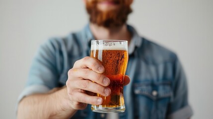man holding a glass of beer in his hand