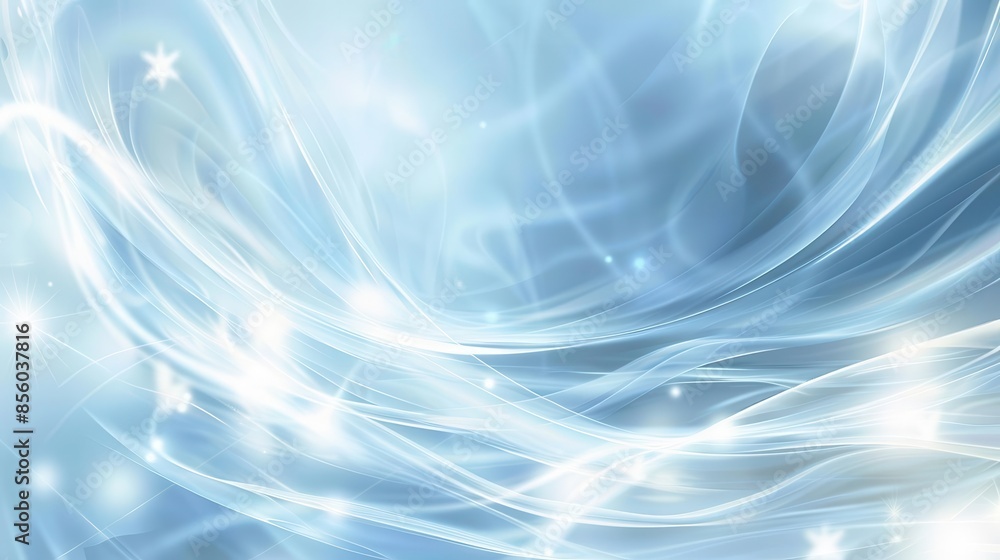 Poster elegant white and blue abstract background with shimmering light and glow ethereal empty space desig