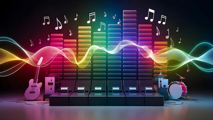 digital illustration of a music equalizer - 5