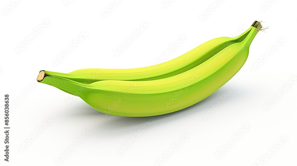 Aufkleber a 3d rendering of a pair of green bananas. the bananas are slightly curved and have a smooth, shiny 