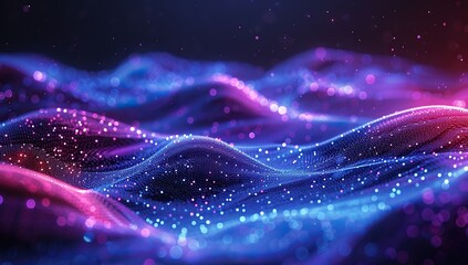 Fototapeta premium Abstract Neon Glow with Wavy Lines