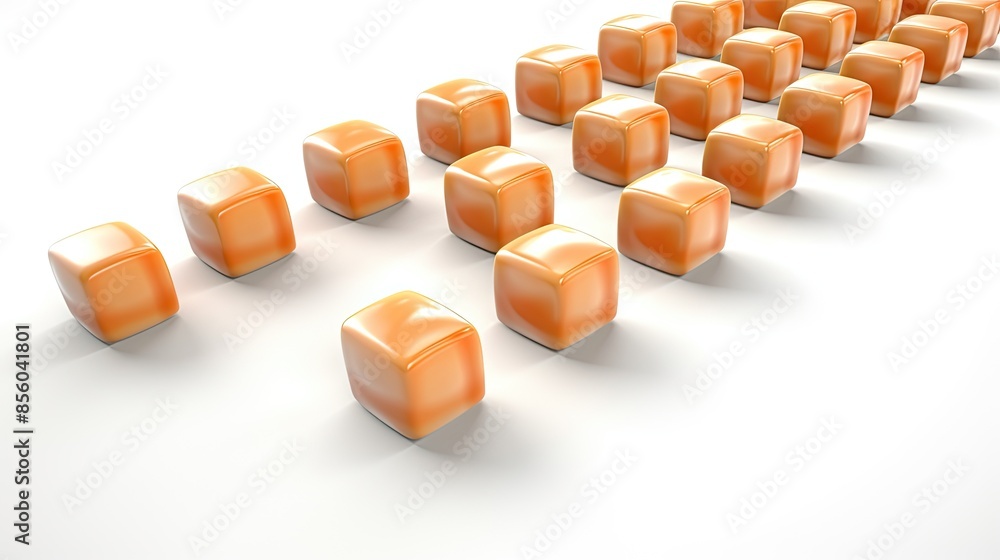 Aufkleber 3d rendering of a group of cubes in perspective on a white background.