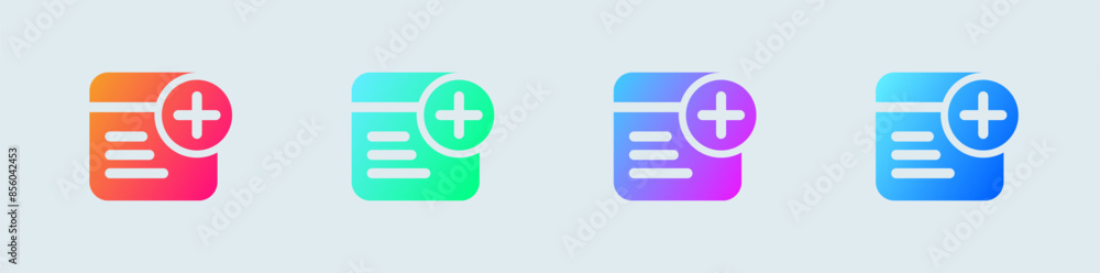 Poster add text solid icon in gradient colors. articles signs vector illustration.
