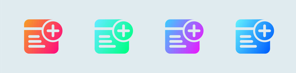 Add text solid icon in gradient colors. Articles signs vector illustration.