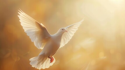 ethereal dove with outstretched wings copy space symbol of the holy spirit religious concept art