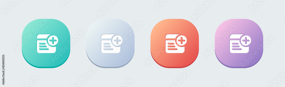 Poster add text solid icon in flat design style. articles signs vector illustration.