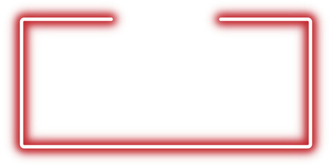 Glowing Red Neon Rectangle Geometric Shape