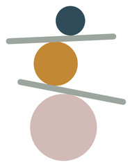 Balance abstract geometric minimal logo. Life coaching simple flat icon. Equilibrium modern concept. Balance between business and life vector metaphor. Vector illustration