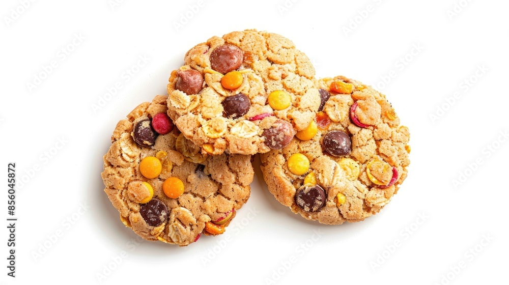 Poster cereal cookies isolated on white background with clipping path included