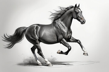 horse on white background