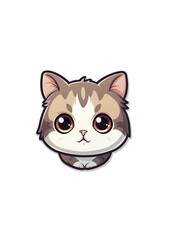 Fototapeta premium Cat Face Sticker, vector, png