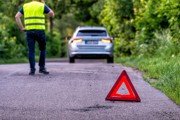 car breakdown on a country road
