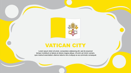 Vatican City Flag Abstract Background Flat Design Template. Vatican City Independence Day Banner Wallpaper Vector Illustration. Vatican City Vector