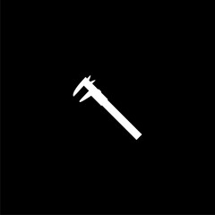 Calliper or caliper and scale icon isolated on dark background
