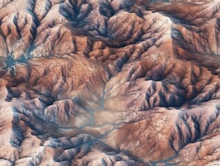 Seamless peaks mountains terrain texture map pattern.