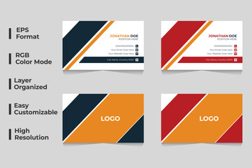 Modern eye-catching business card, corporate business card design, creative business card template