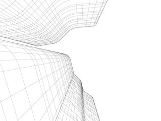 architecture building vector 3d illustration