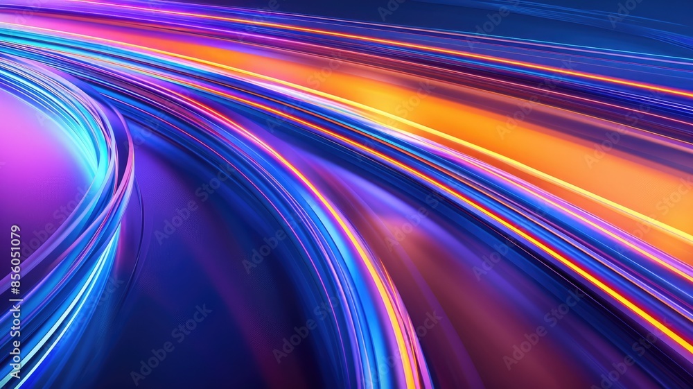 Poster abstract flowing lines in vibrant colors. digital art and motion concept. aig53f.