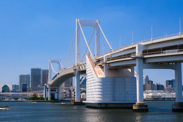 東京都 台場公園から見えるレインボーブリッジ