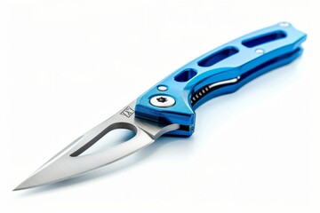Obraz premium Blue Folding Pocket Knife