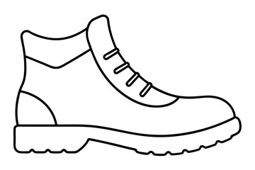 boots icon line art vector illustration