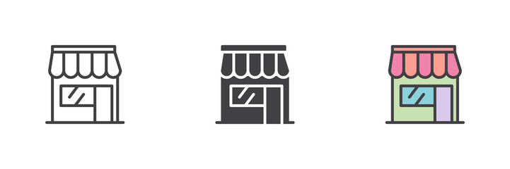 Shop store different style icon set