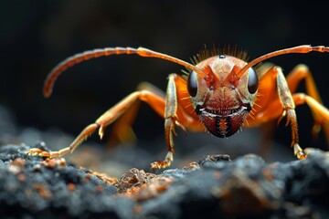 Fototapeta premium Macro Photography of a Red Ant