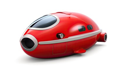 Red futuristic submarine. 3D rendering.