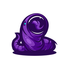 Illustration of Worm Monster in Purple 