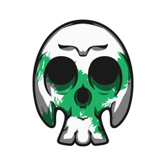 Mascot Skull With Green Texture Color Premium Vector