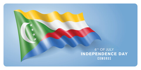 Obraz premium Comoros independence day vector banner, greeting card.