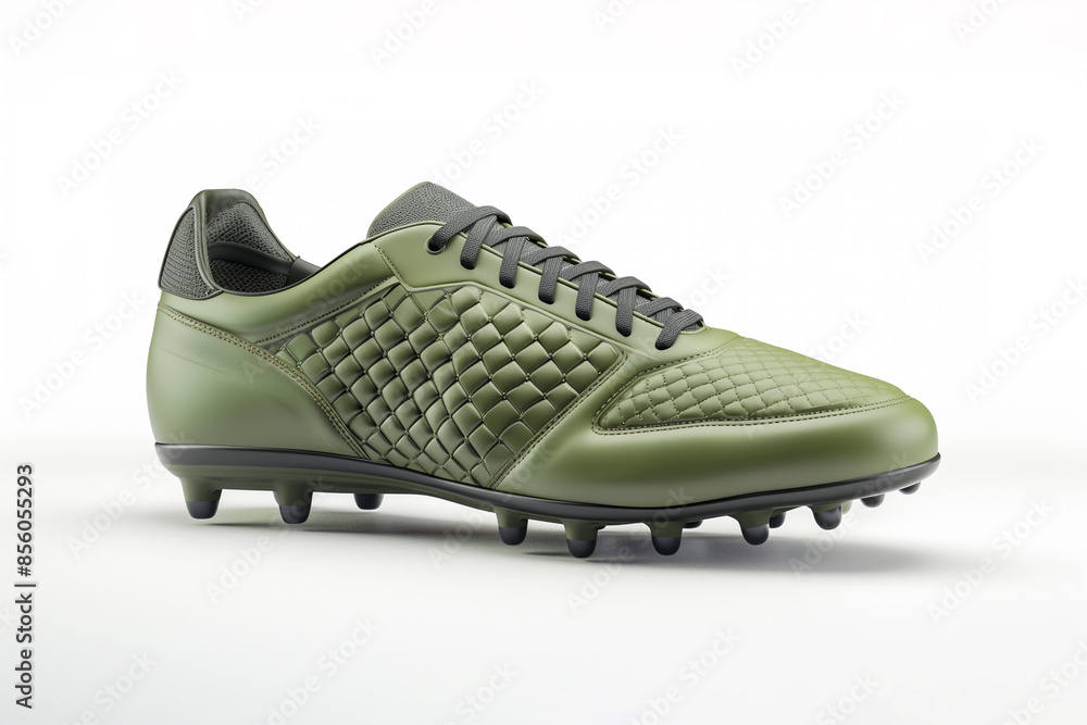 Wall mural Olive green football boots on a white background.