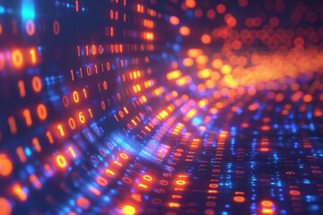 Fototapeta premium Binary Code Data Flow