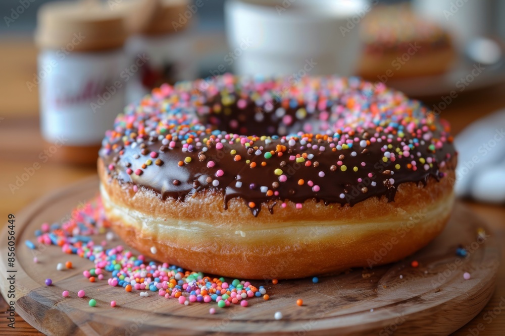 Canvas Prints Chocolate Donut with Sprinkles