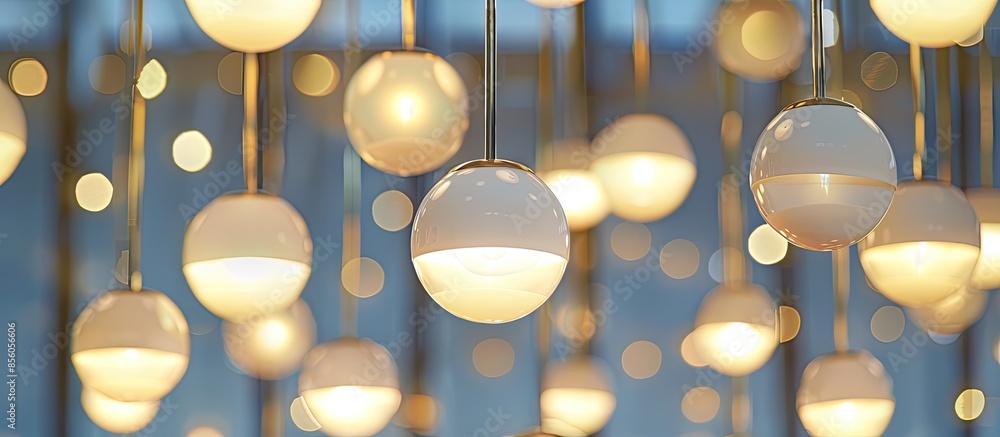 Poster Lighting fixture round. with copy space image. Place for adding text or design