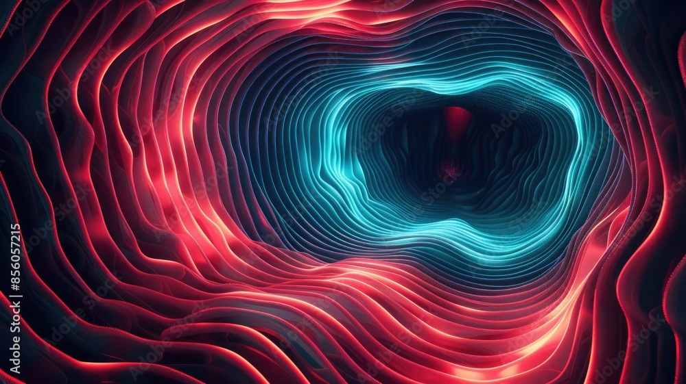 Poster Dynamic Abstract Waves of Colorful Light creating vibrant and futuristic patterns. AIG53M