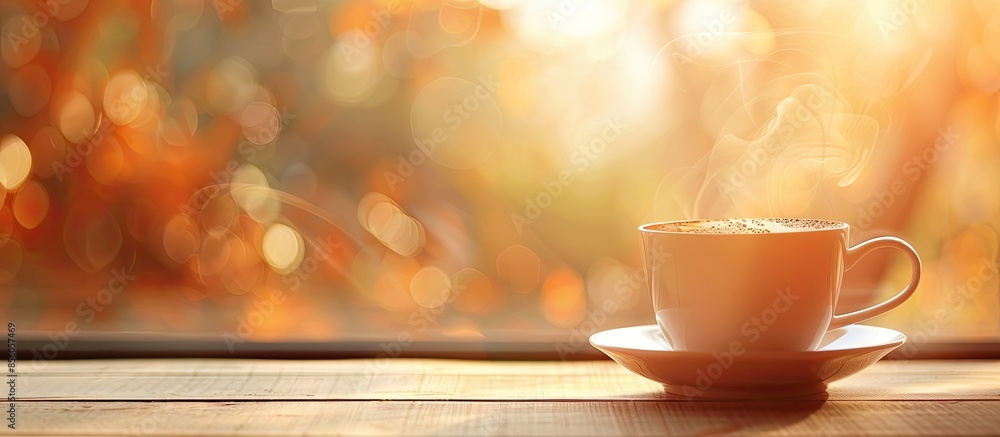 Poster Wake up coffee in the morning. with copy space image. Place for adding text or design