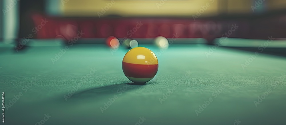 Poster billiard balls / a vintage style photo from a billiard balls in a pool table. noise added for a film