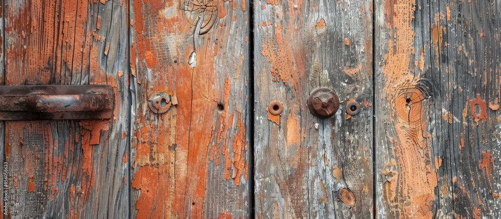 Poster close up of old wooden door. with copy space image. place for adding text or design