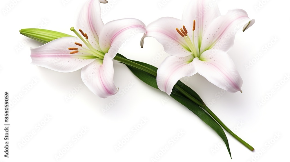 Canvas Prints pink lily isolated on white