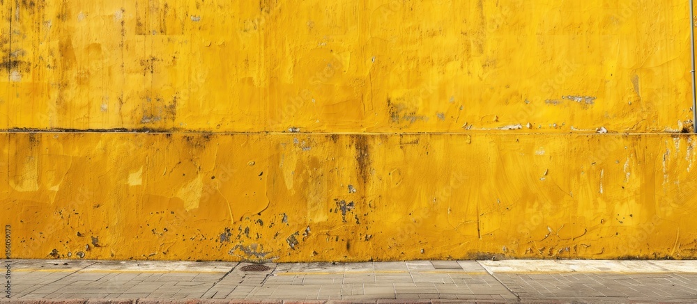 Aufkleber Yellow wall texture. with copy space image. Place for adding text or design